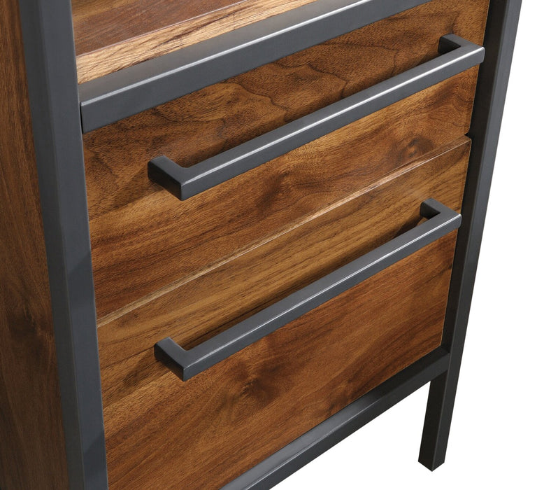 Bureau en forme de L Elzie de 65,98 po - noyer majestueux