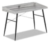 Bureau Jeremy de 47,25 po avec petite crédence - gris