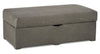 Pouf de rangement Morty de 48 po fabriqué au Canada en tissu d’apparence cuir - gris
