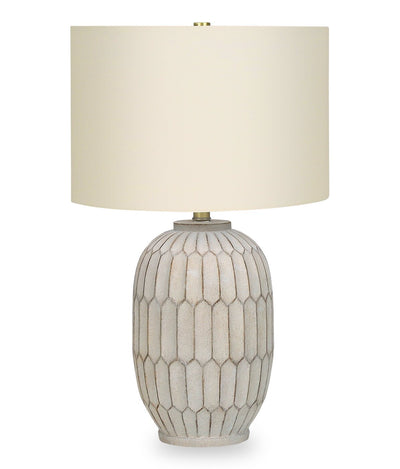 24" Cream Textured Resin Table Lamp|Lampe de table de 24 po en résine texturée crème