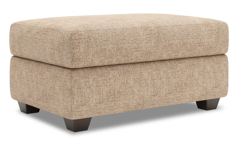 Pouf de rangement personnalisable The Trunk de Sofa Lab de 39 po fabriqué au Canada en tissu de chenille - taupe Luxury Taupe