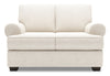 Causeuse personnalisable Roll de Sofa Lab de 64 po fabriquée au Canada en tissu d’apparence lin avec accoudoirs enroulés - beige Luxury Sand