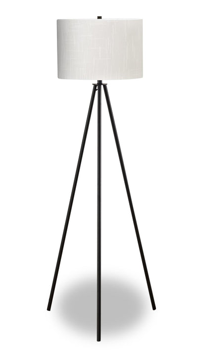 63" Black Metal Tripod Floor Lamp|Lampe à pied de type trépied de 63 po en métal noir