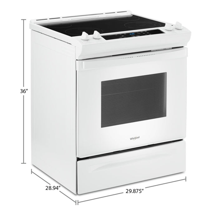 Cuisinière électrique Whirlpool de 4,8 pi³ avec autonettoyage - blanche - YWEE515S0LW