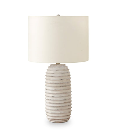 28" Cream Textured Resin Table Lamp|Lampe de table de 28 po en résine texturée crème