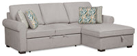 Sofa-lit sectionnel de droite Haven de Scott Living 2 pièces en tissu de chenille avec fauteuil long de rangement - gris