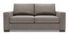 Sofa personnalisable Track de Sofa Lab de 75 po de format condo fabriqué au Canada en tissu d’apparence lin avec accoudoirs rectilignes - gris Luna Smoke