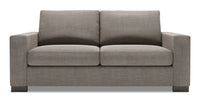 Sofa Track de Sofa Lab de 75 po de format condo fabriqué au Canada en tissu d’apparence lin - gris Luna Smoke