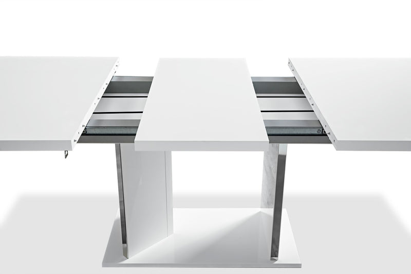 Ensemble de salle à manger Raia 7 pièces avec table et 6 chaises - fabriqué en Italie, base piédestal, moderne, 71 po (L) - blanc