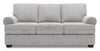 Sofa personnalisable Roll de Sofa Lab de 86 po fabriqué au Canada en tissu d’apparence lin avec accoudoirs enroulés - gris Luna Domino