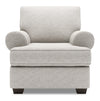 Fauteuil Roll de Sofa Lab personnalisable de 42 po fabriqué au Canada en tissu de chenille avec accoudoirs enroulés - argenté Luxury Silver