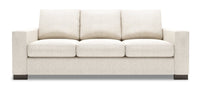 Sofa Track de Sofa Lab de 85 po fabriqué au Canada en tissu de chenille avec accoudoirs rectilignes - beige Luxury Sand