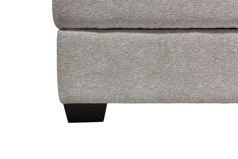 Pouf de rangement Verona de 44 po fabriqué au Canada en tissu d’apparence lin - beige