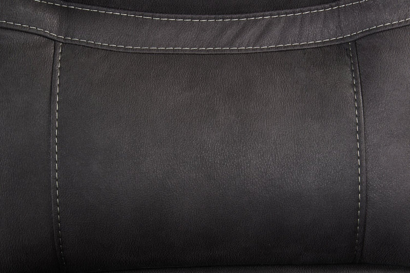 Sofa à inclinaison électrique Floy de 116,5 po en suédine avec appuie-têtes électriques et ports USB - gris