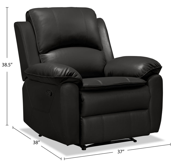 Fauteuil inclinable Chandler de 37 po en tissu d’apparence cuir - gris