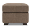 Pouf personnalisable Roll de Sofa Lab de 24 po fabriqué au Canada en tissu d’apparence lin - brun Luna Praline