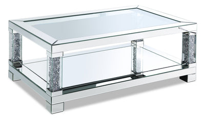Berni Coffee Table - Glam style Coffee Table in Silver Medium Density Fibreboard (MDF)