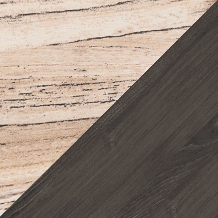 Table de nuit moderne du milieu du 20e siècle Wolf de 23,7 po (L) x 21,9 po (H) à 1 tiroir - deux teintes, brun et naturel