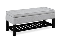 Banc de rangement Ryan de 43,5 po avec tablette inférieure - gris clair