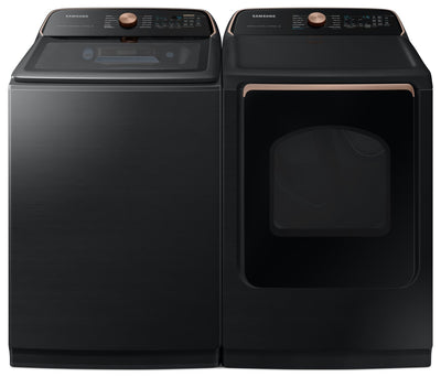 Samsung 6.2 Cu. Ft. Smart Auto Dispense Top-Load Washer and 7.4 Cu. Ft. Electric Dryer | Laveuse intelligente 6,2 pi³ chargement par le haut avec système de distribution automatique et sécheuse électrique 7,4 pi³ Samsung | SATL755V