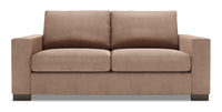 Sofa Track de Sofa Lab de 75 po de format condo fabriqué au Canada en tissu d’apparence lin - brun Pax Wicker