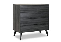 Commode verticale moderne du milieu du 20e siècle Nash de 35,4 po (L) x 35,5 po (H) à 4 tiroirs pour la chambre à coucher - gris foncé