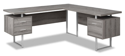 Marnie Reversible L-Shaped Corner Desk - Dark Taupe