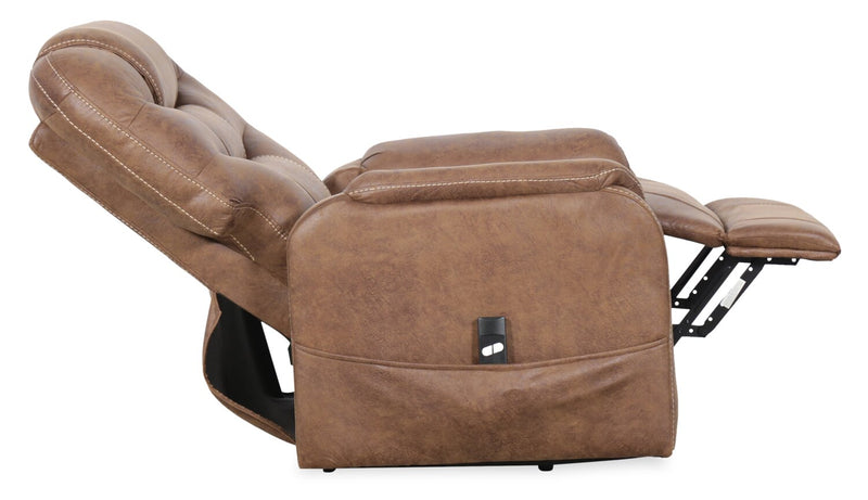 Fauteuil basculeur à inclinaison électrique Landon de 34 po en microfibre - brun