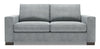 Sofa personnalisable Track de Sofa Lab de 75 po de format condo fabriqué au Canada en tissu d’apparence lin avec accoudoirs rectilignes - gris Luna Pewter