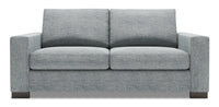 Sofa Track de Sofa Lab de 75 po de format condo fabriqué au Canada en tissu d’apparence lin - gris Luna Pewter
