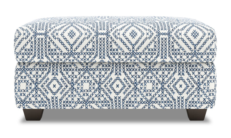 Pouf de rangement personnalisable The Trunk de Sofa Lab de 39 po fabriqué au Canada en tissu - Ink multicolore