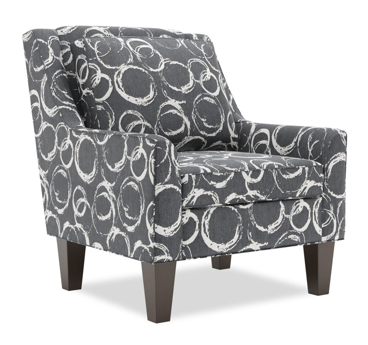 Fauteuil d’appoint club Sofa Lab personnalisable de 29 po fabriqué au Canada en tissu avec pattes en bois - Heather multicolore