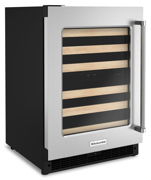 Réfrigérateur à vin KitchenAid de 5 pi³ et de 24 po sous le comptoir - acier inoxydable - KUWL214KSB