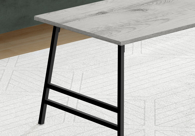 Table à café moderne Atlas de 40 po - dessus brun avec pattes en métal noir