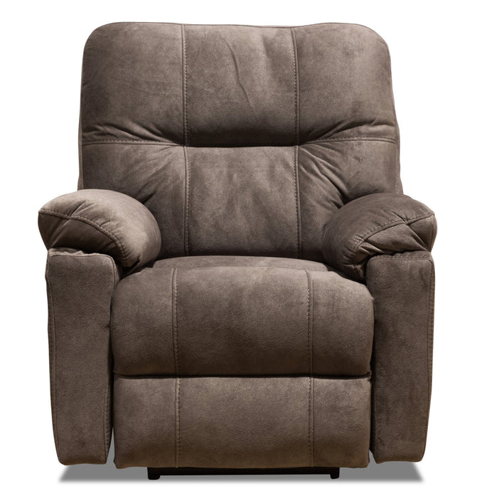 Fauteuil coulissant inclinable Gybson de 38 po fabriqué au Canada en tissu - brun latté