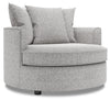 Fauteuil d’appoint enveloppant Sofa Lab personnalisable de 48 po fabriqué au Canada en tissu d’apparence lin - gris Luna Domino