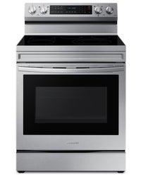 Cuisinière intelligente électrique amovible Samsung de 6,3 pi³ avec friture à air - acier inoxydable…