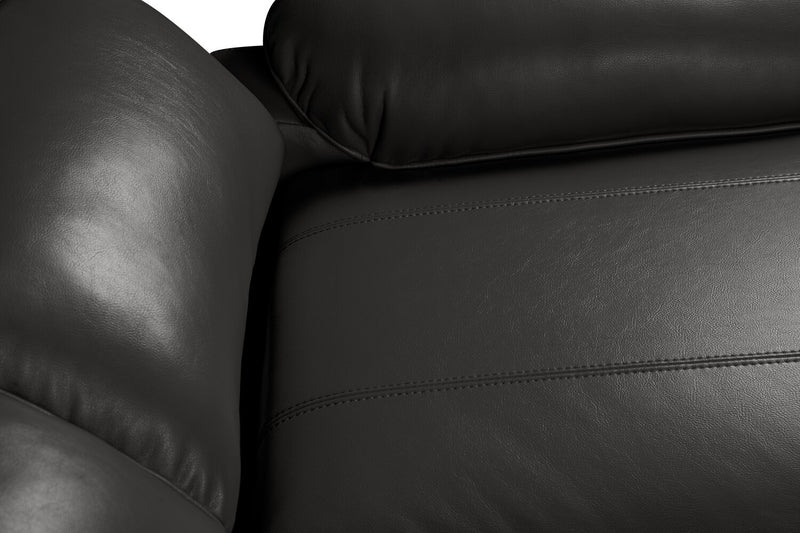 Causeuse à inclinaison électrique Chandler de 60 po en tissu d’apparence cuir - gris