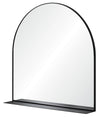 Miroir arrondi noir avec tablette - 35 po x 35 po