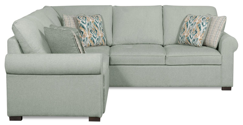 Sofa sectionnel de gauche Haven de Scott Living 2 pièces en tissu de chenille - bleu écume de mer