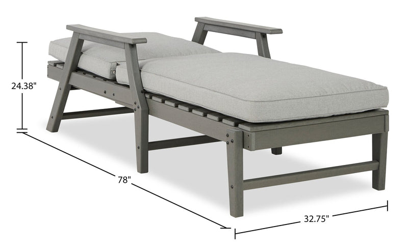 Chaise longue Cape pour la terrasse à l’extérieur avec dossier réglable - résistante aux rayons UV et aux intempéries - grise