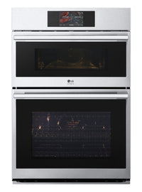Four mural combiné électrique LG Studio de 6,4 pi³ et de 30 po avec convection véritable - acier ino…