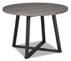 Table de salle à manger ronde Cole de 42 po (L) en métal et mélamine avec base géométrique - grise