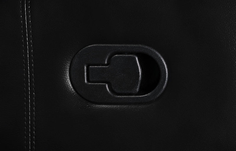 Fauteuil coulissant inclinable Adam de 34,45 po en tissu d’apparence cuir - noir