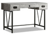 Bureau Reuben de 47,25 po à 3 tiroirs - gris