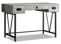 Bureau Reuben de 47,25 po à 3 tiroirs - gris