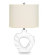 Lampe de table sculptée et ondulée de 27 po en résine crème
