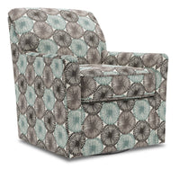 Fauteuil d’appoint pivotant Sofa Lab de 31 po fabriqué au Canada en tissu - Midnight multicolore