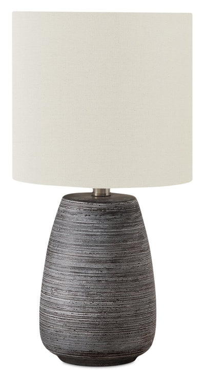 19" Grey Textured Ceramic Table Lamp|Lampe de table de 19 po en céramique texturée grise