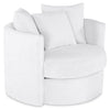 Fauteuil d’appoint pivotant Cuddler Midi de 42 po fabriqué au Canada en tissu de chenille - blanc Plush Heaven